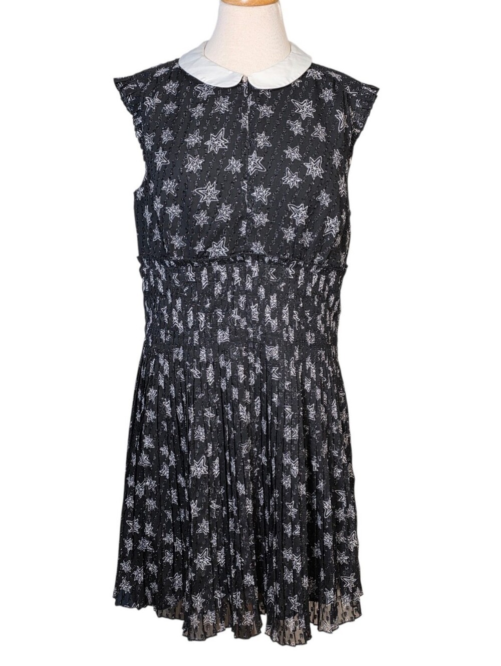 Kate Young for Target Black Pleated Star-Print Dress Size Large